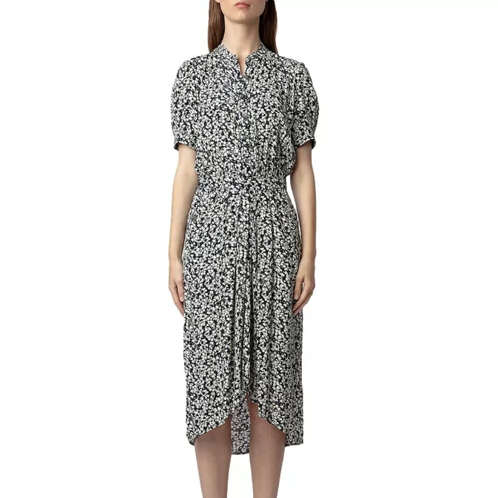 Zadig & Voltaire Medium Rima Puff Sleeve Dress Floral Midi